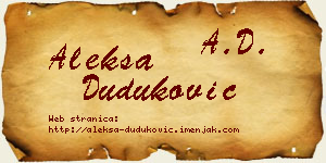 Aleksa Duduković vizit kartica